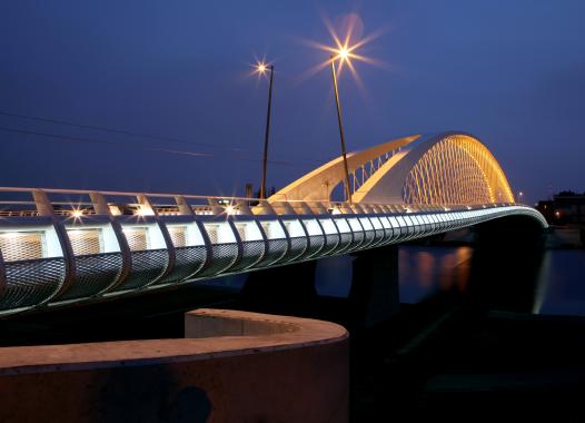 A bridge by night