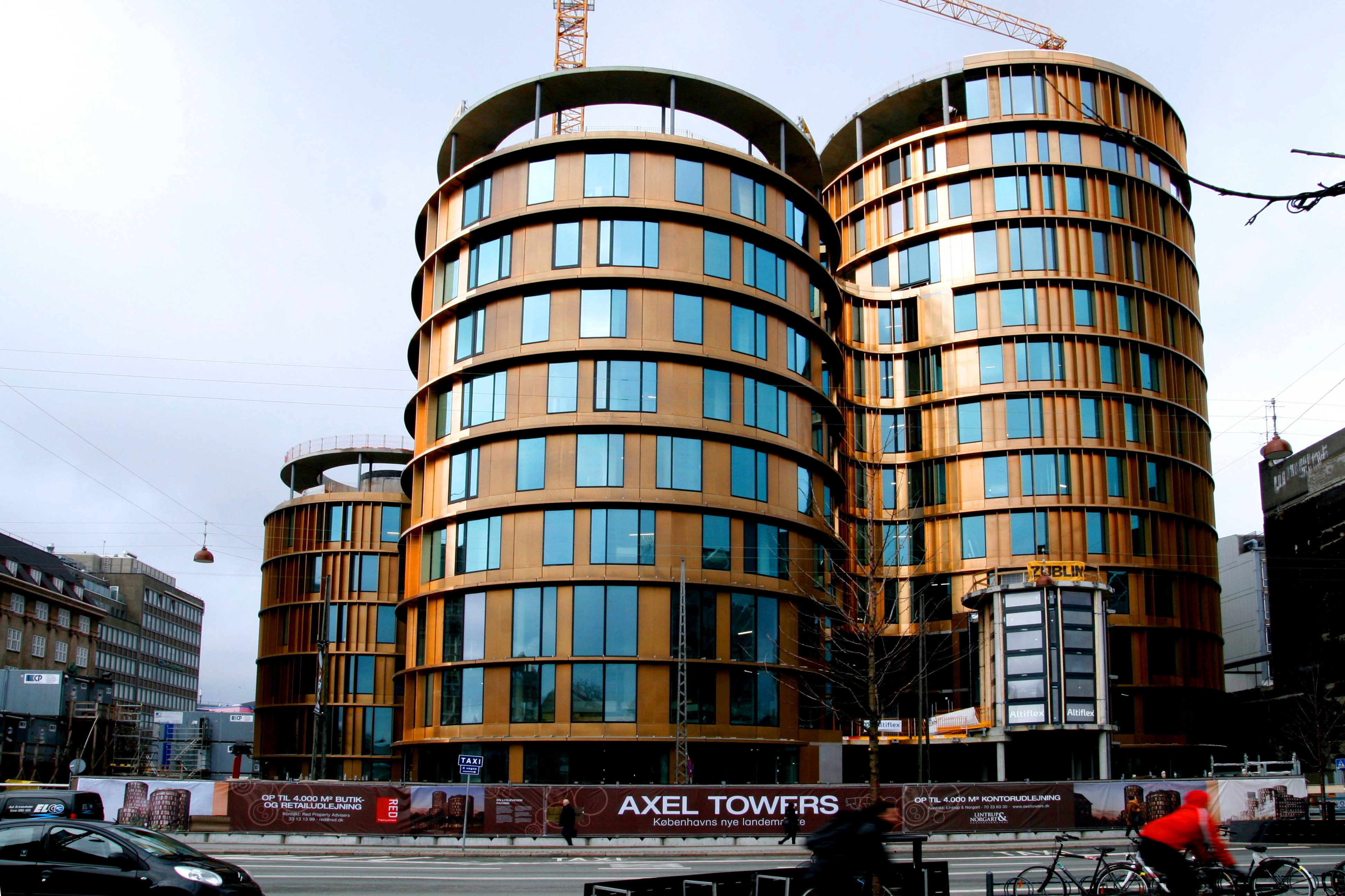 Two round glass towers